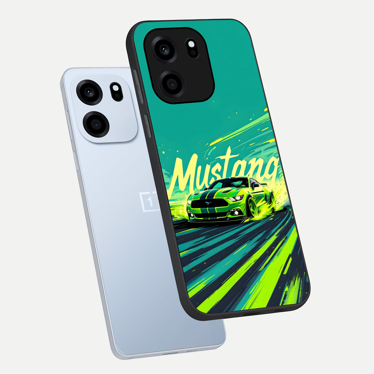  Mustang Bang phone case For OnePlus Nord CE 6 showing premium glass back cover with detailed artwork
