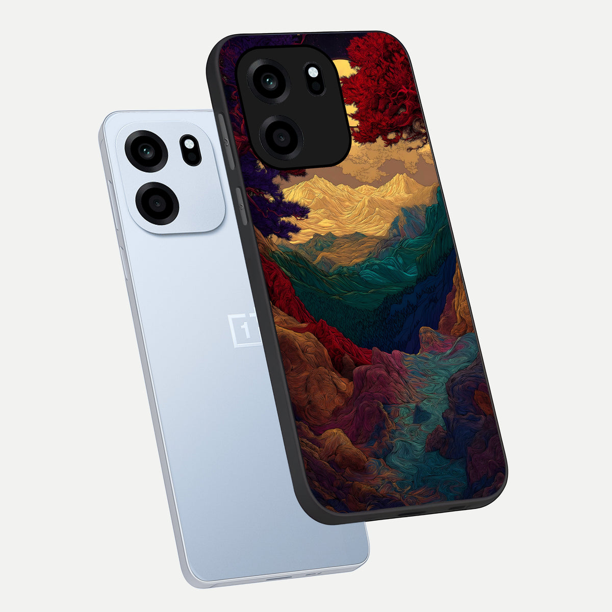  Mystic Valley Light phone case For OnePlus Nord CE 6 showing premium glass back cover with detailed artwork