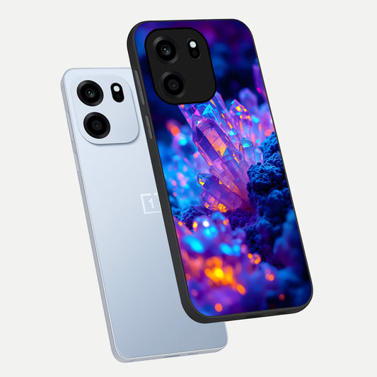  Neon Aura Shards phone case For OnePlus Nord CE 6 showing premium glass back cover with detailed artwork