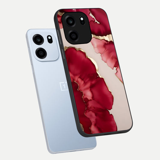 Pink And White Marble phone case For OnePlus Nord CE 6 showing premium glass back cover with detailed artwork