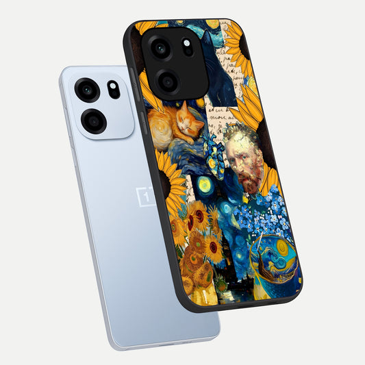  Sunflower Chic Mood Custom Name phone case For OnePlus Nord CE 6 showing premium glass back cover with detailed artwork