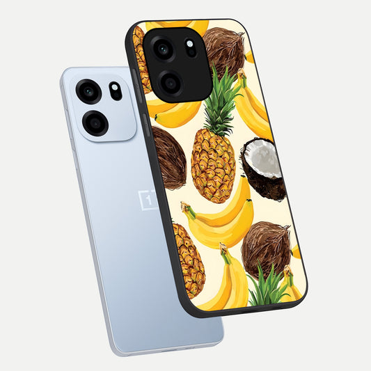  Tropical Fruit Mood phone case For OnePlus Nord CE 6 showing premium glass back cover with detailed artwork
