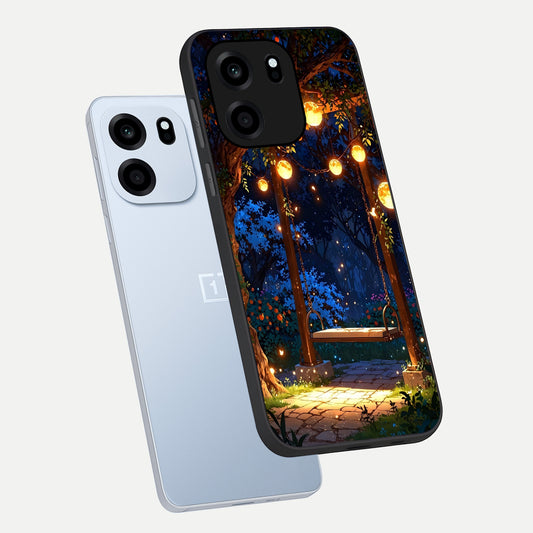  Twilight Garden Swing phone case For OnePlus Nord CE 6 showing premium glass back cover with detailed artwork