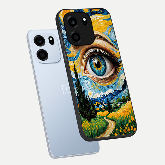  Van Gogh Eye phone case For OnePlus Nord CE 6 showing premium glass back cover with detailed artwork