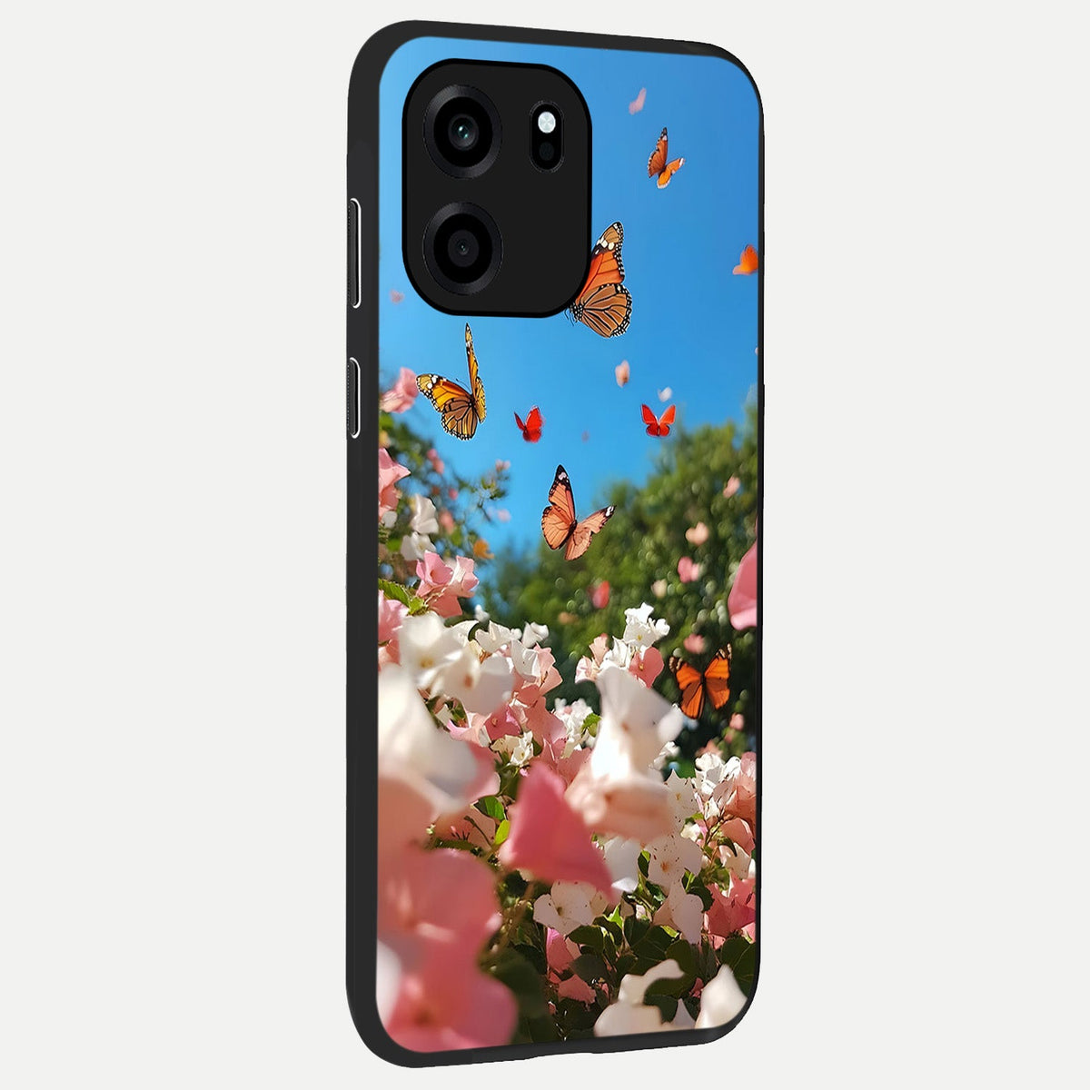  Butterflies In Bloom Sky back cover For OnePlus Nord CE 6 slim fit glass case with vibrant aesthetic design