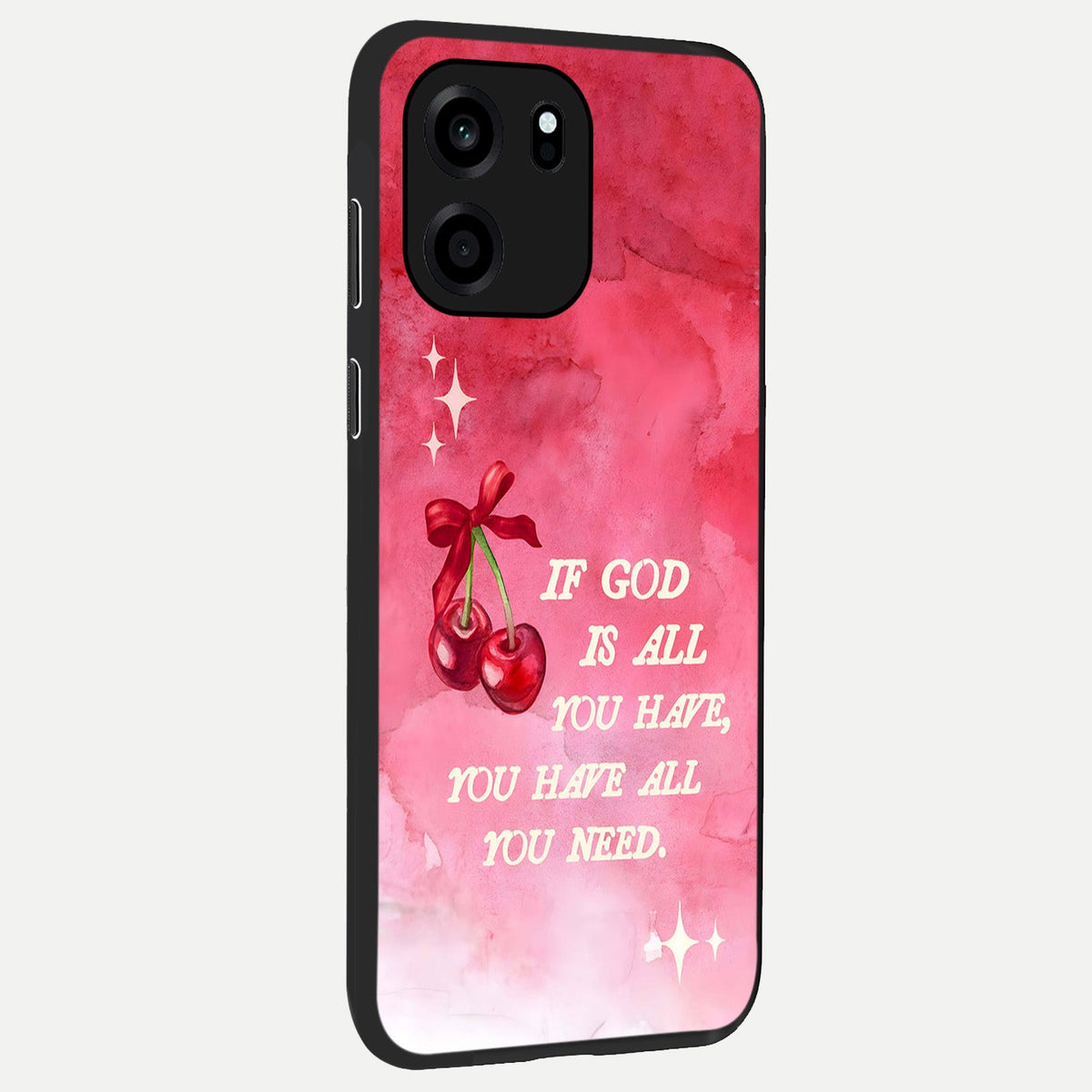  Cherry Quote back cover For OnePlus Nord CE 6 slim fit glass case with vibrant aesthetic design