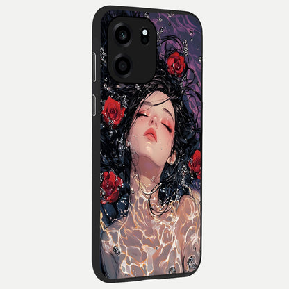 Crimson Rose Serenity back cover For OnePlus Nord CE 6 slim fit glass case with vibrant aesthetic design