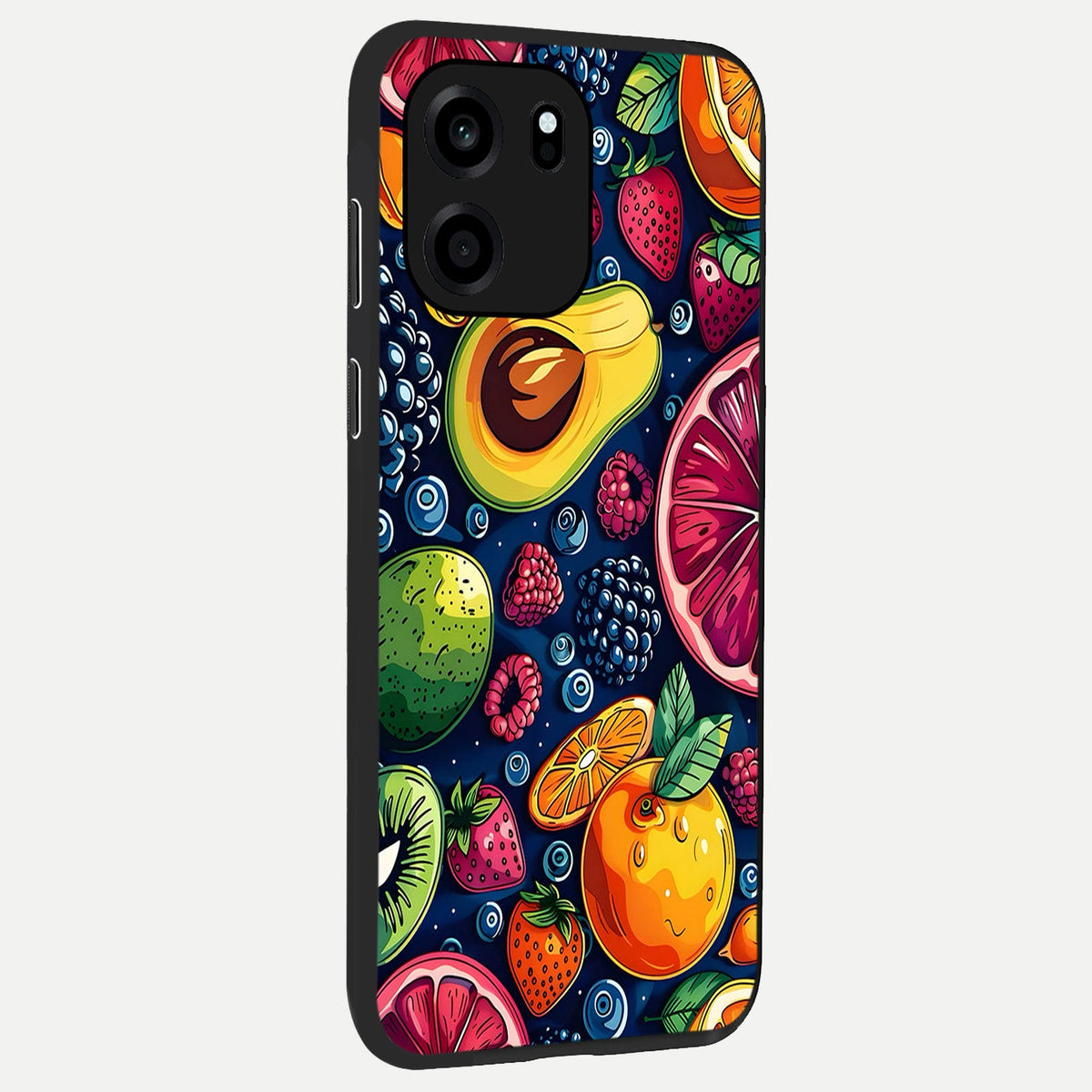  Cute Fruits Art back cover For OnePlus Nord CE 6 slim fit glass case with vibrant aesthetic design
