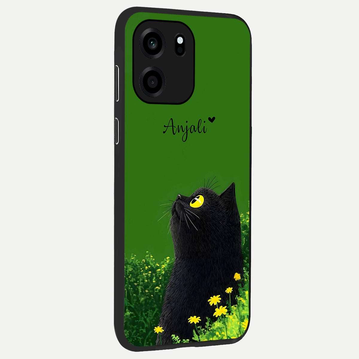  Emerald Cat Custom Name back cover For OnePlus Nord CE 6 slim fit glass case with vibrant aesthetic design
