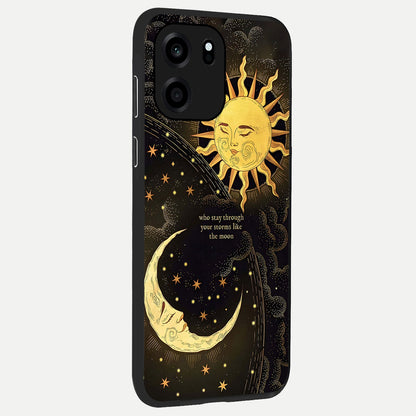  Golden Lunar Love back cover For OnePlus Nord CE 6 slim fit glass case with vibrant aesthetic design