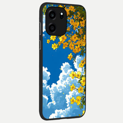 Golden Petal Sky back cover For OnePlus Nord CE 6 slim fit glass case with vibrant aesthetic design