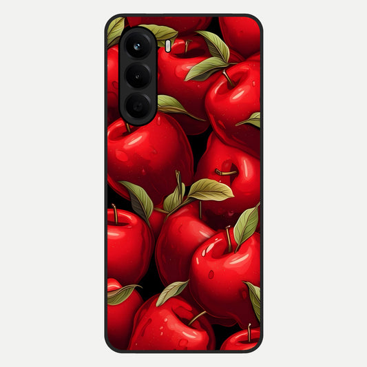  Apple Pattern Glass Case For OnePlus Nord CE 6 Lite back cover – full design glossy printed glass finish