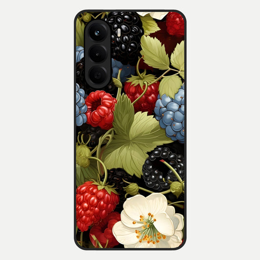  Berry Bloom Charm Glass Case For OnePlus Nord CE 6 Lite back cover – full design glossy printed glass finish