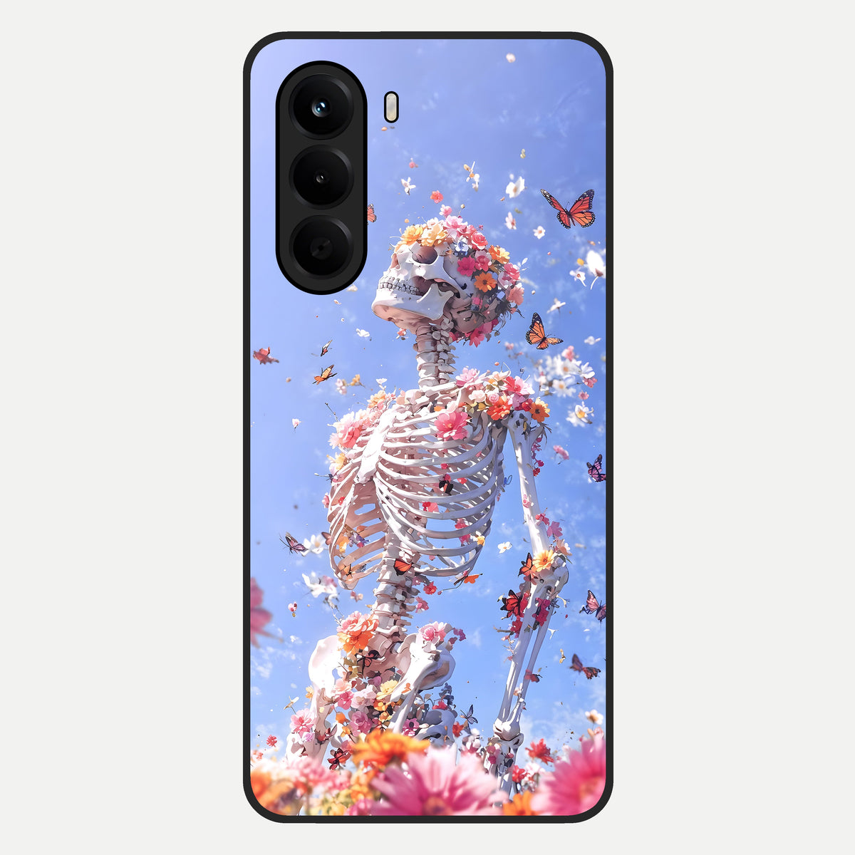  Bloom Beyond Bones Glass Case For OnePlus Nord CE 6 Lite back cover – full design glossy printed glass finish
