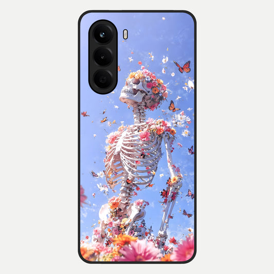  Bloom Beyond Bones Glass Case For OnePlus Nord CE 6 Lite back cover – full design glossy printed glass finish