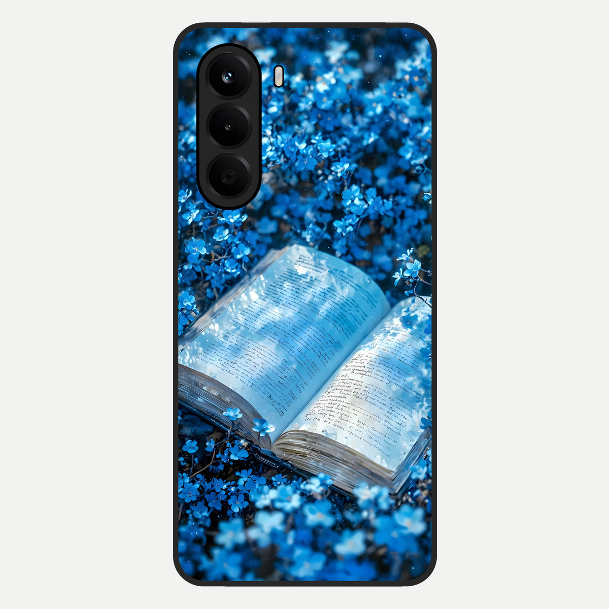  Blue Bloom Tales Glass Case For OnePlus Nord CE 6 Lite back cover – full design glossy printed glass finish