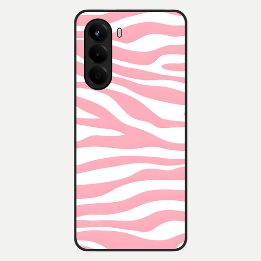  Blush Zebra Flow Glass Case For OnePlus Nord CE 6 Lite back cover – full design glossy printed glass finish