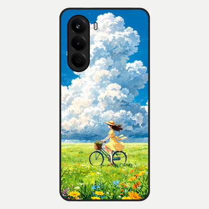  Breezy Meadow Ride Glass Case For OnePlus Nord CE 6 Lite back cover – full design glossy printed glass finish