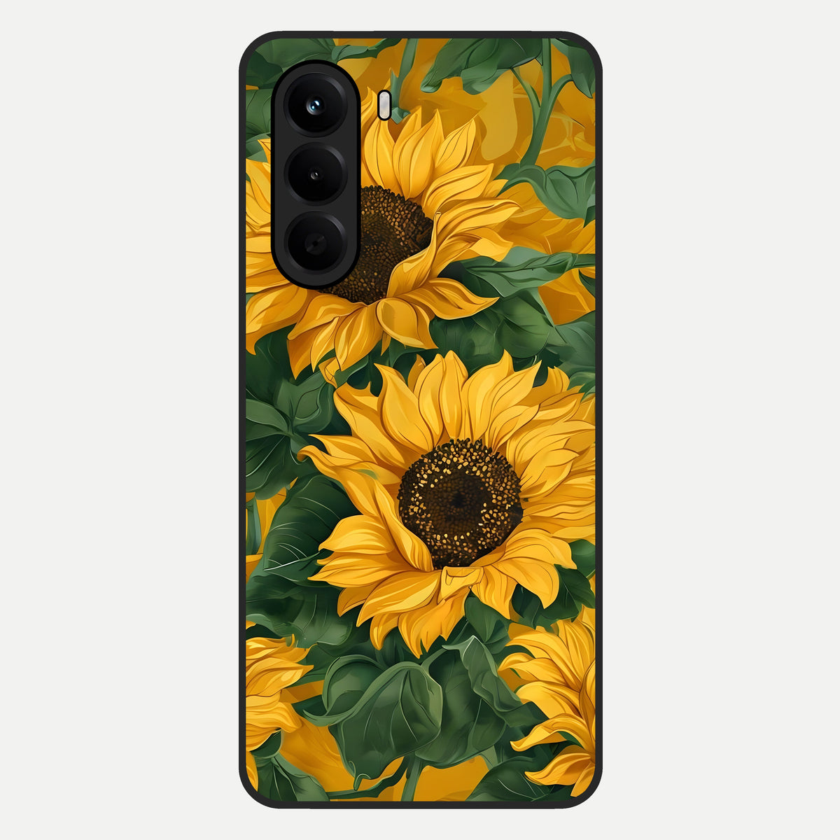  Bright Sunflower Bloom Glass Case For OnePlus Nord CE 6 Lite back cover – full design glossy printed glass finish
