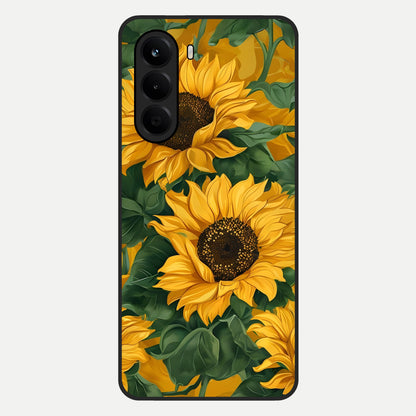  Bright Sunflower Bloom Glass Case For OnePlus Nord CE 6 Lite back cover – full design glossy printed glass finish