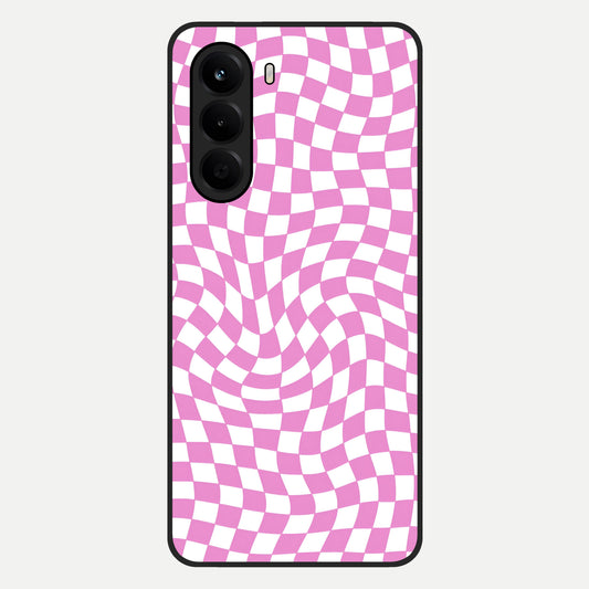  Bubblegum Check Wave Glass Case For OnePlus Nord CE 6 Lite back cover – full design glossy printed glass finish