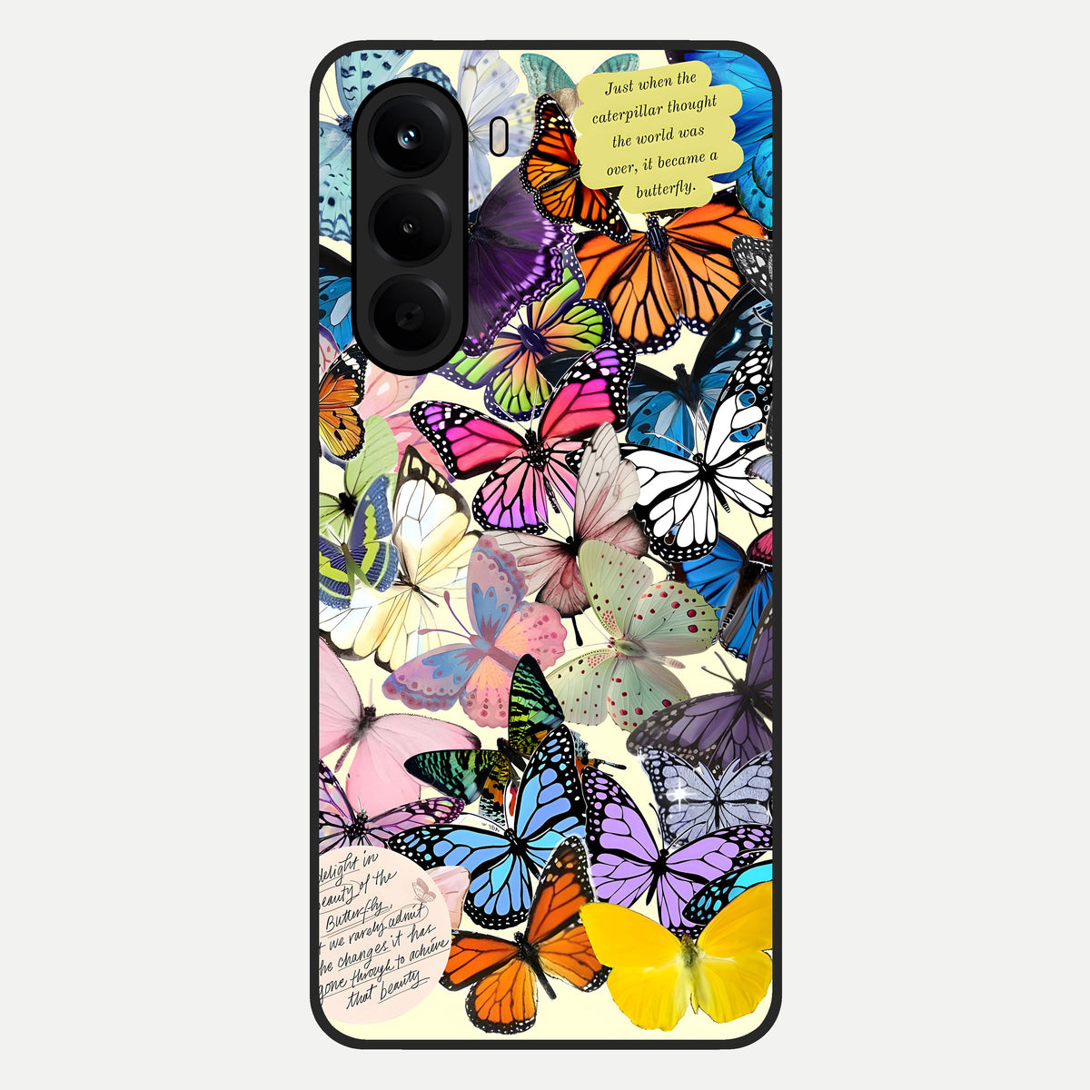  Butterflies Petal Dream Glass Case For OnePlus Nord CE 6 Lite back cover – full design glossy printed glass finish