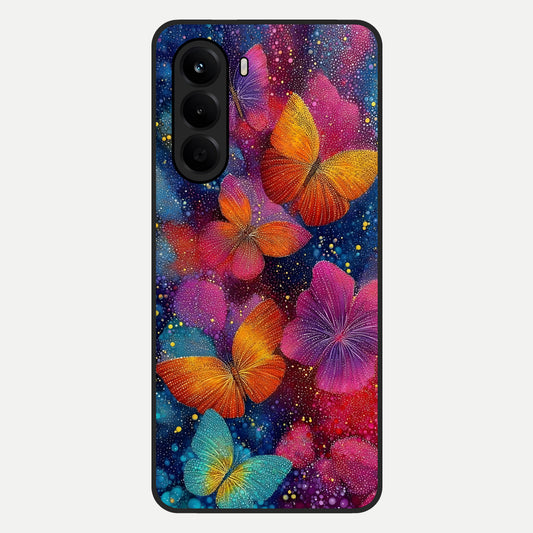  Butterfly Dream Mist Glass Case For OnePlus Nord CE 6 Lite back cover – full design glossy printed glass finish