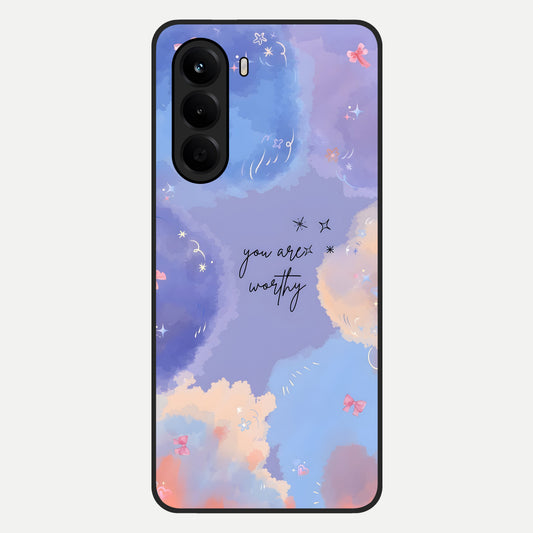  Celestial Cloud Magic Glass Case For OnePlus Nord CE 6 Lite back cover – full design glossy printed glass finish