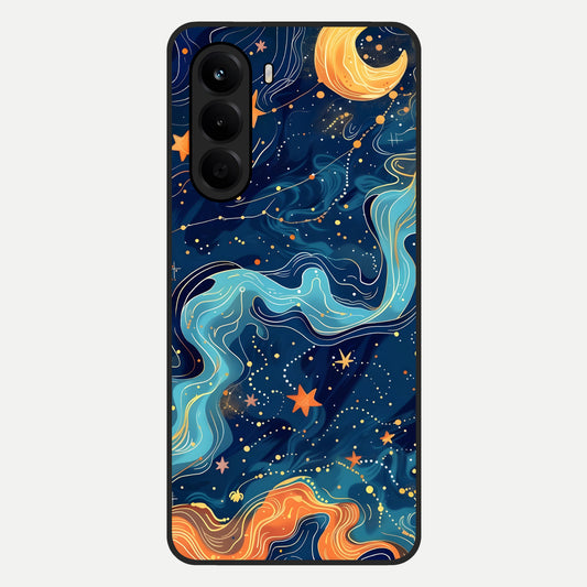  Celestial Dream Flow Glass Case For OnePlus Nord CE 6 Lite back cover – full design glossy printed glass finish
