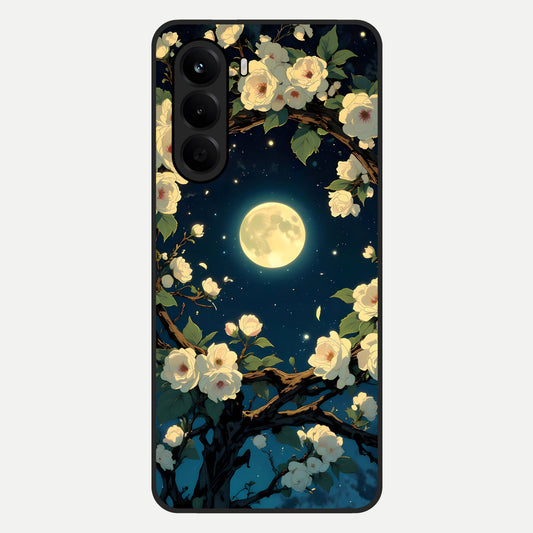  Celestial Moon And Flower Glass Case For OnePlus Nord CE 6 Lite back cover – full design glossy printed glass finish