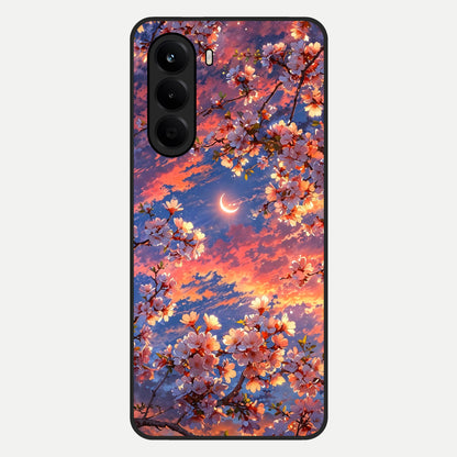  Celestial Sakura Sunset Glass Case For OnePlus Nord CE 6 Lite back cover – full design glossy printed glass finish