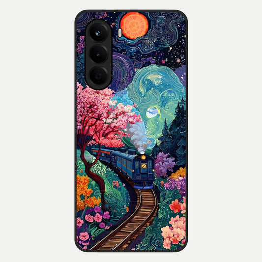  Celestial Train Journey Glass Case For OnePlus Nord CE 6 Lite back cover – full design glossy printed glass finish