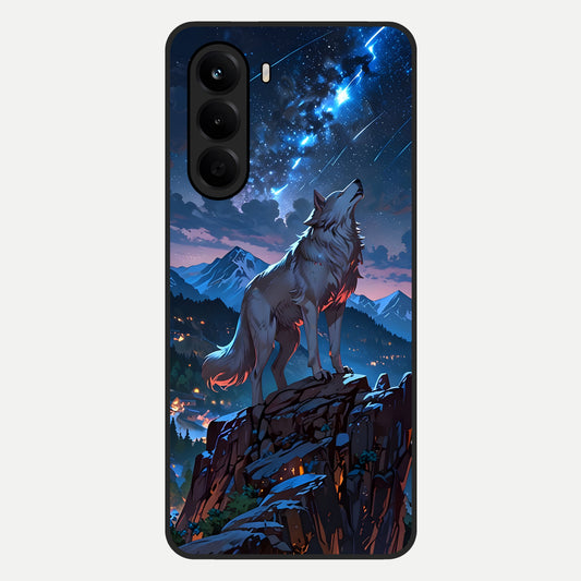  Celestial Wolf Howl Glass Case For OnePlus Nord CE 6 Lite back cover – full design glossy printed glass finish