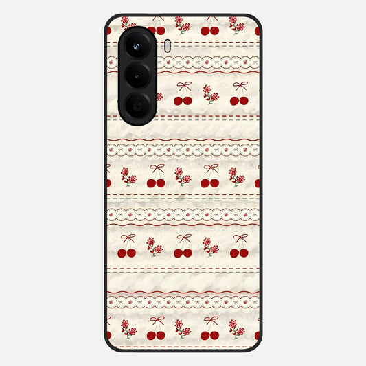  Cherry Bloom Charm Glass Case For OnePlus Nord CE 6 Lite back cover – full design glossy printed glass finish