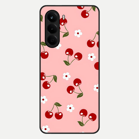  Cherry Love Mood Glass Case For OnePlus Nord CE 6 Lite back cover – full design glossy printed glass finish