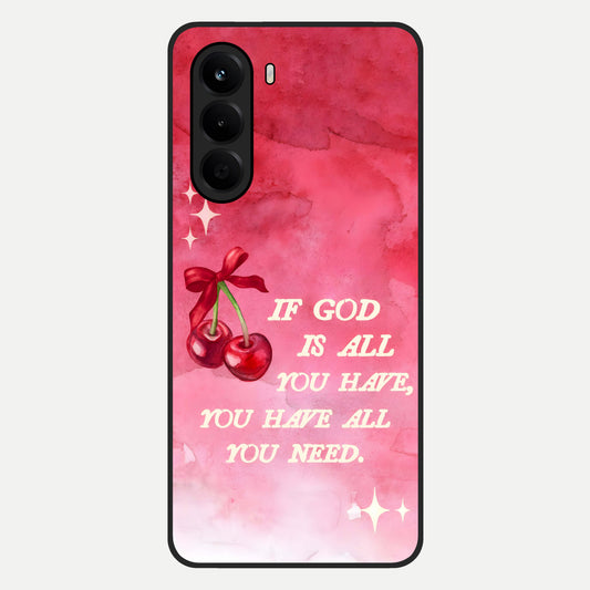 Cherry Quote Glass Case For OnePlus Nord CE 6 Lite back cover – full design glossy printed glass finish