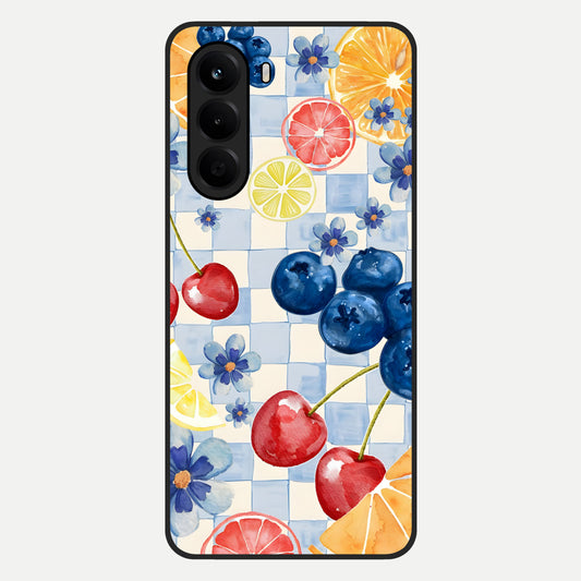  Citrus Bloom Joy Glass Case For OnePlus Nord CE 6 Lite back cover – full design glossy printed glass finish