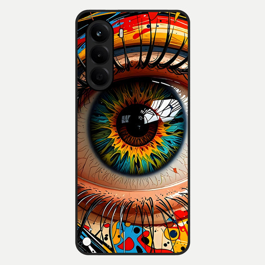  Colorful Eye Glass Case For OnePlus Nord CE 6 Lite back cover – full design glossy printed glass finish
