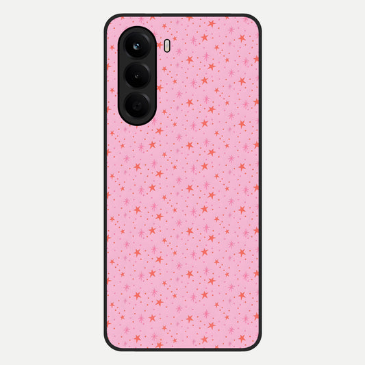  Cosmic Pink Sparkle Glass Case For OnePlus Nord CE 6 Lite back cover – full design glossy printed glass finish