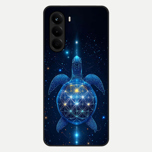  Crimson Blue Turtle Glass Case For OnePlus Nord CE 6 Lite back cover – full design glossy printed glass finish