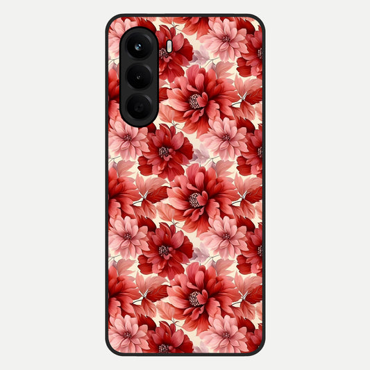  Crimson Love Petals Glass Case For OnePlus Nord CE 6 Lite back cover – full design glossy printed glass finish