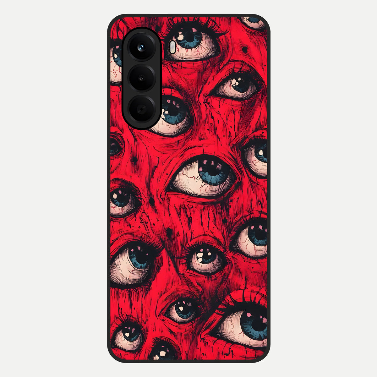  Crimson Watch Eyes Glass Case For OnePlus Nord CE 6 Lite back cover – full design glossy printed glass finish