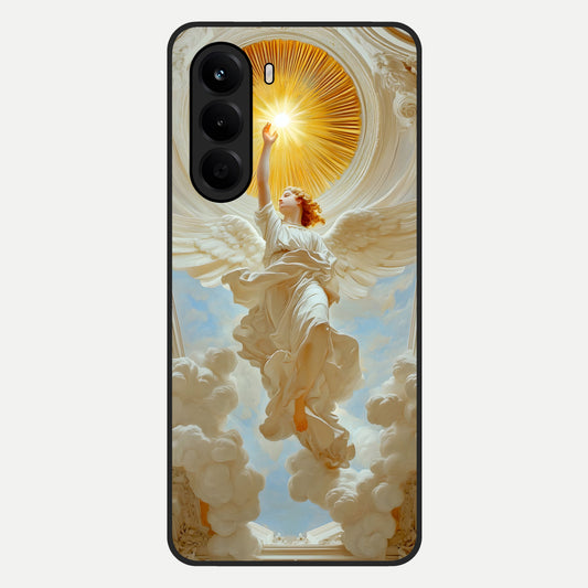  Divine Light Angel Glass Case For OnePlus Nord CE 6 Lite back cover – full design glossy printed glass finish