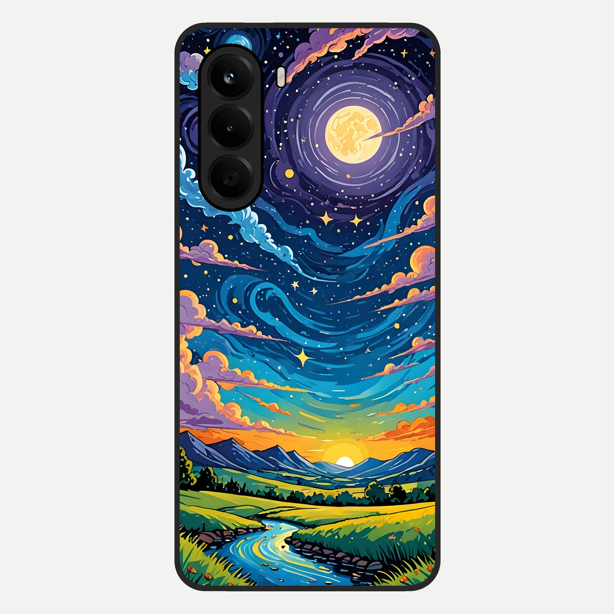  Dreamy Night Landscape Glass Case For OnePlus Nord CE 6 Lite back cover – full design glossy printed glass finish