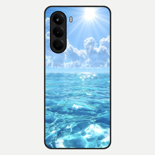 Endless Ocean Horizon Glass Case For OnePlus Nord CE 6 Lite back cover – full design glossy printed glass finish
