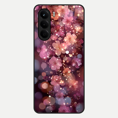  Glowing Petal Bliss Glass Case For OnePlus Nord CE 6 Lite back cover – full design glossy printed glass finish