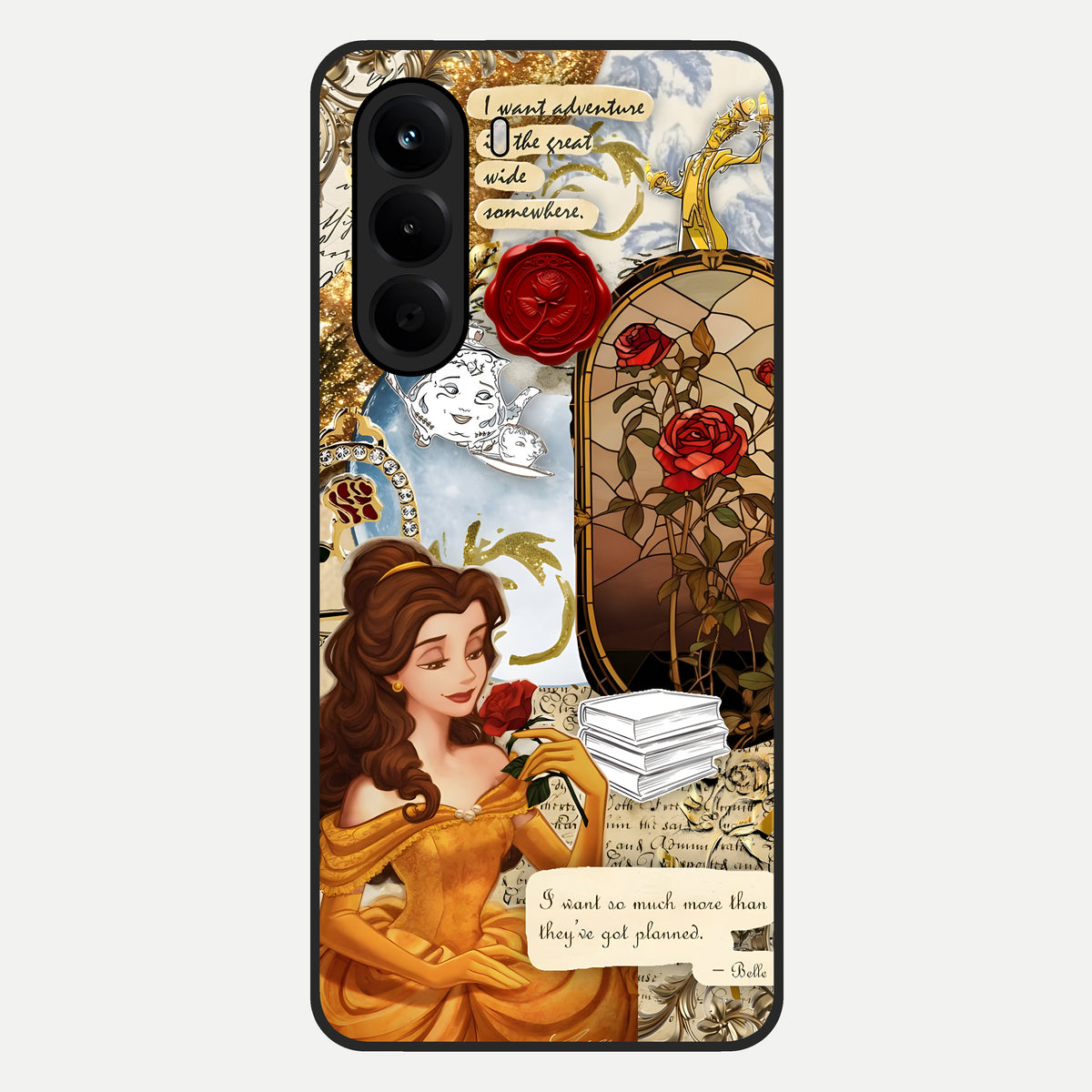  Golden Dream Belle Glass Case For OnePlus Nord CE 6 Lite back cover – full design glossy printed glass finish