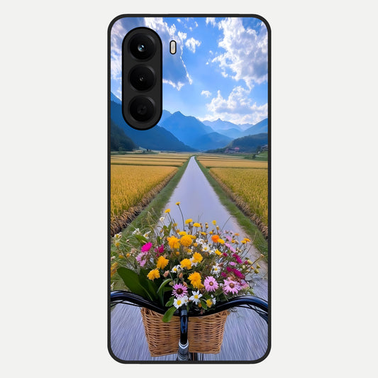  Golden Field Journey Glass Case For OnePlus Nord CE 6 Lite back cover – full design glossy printed glass finish