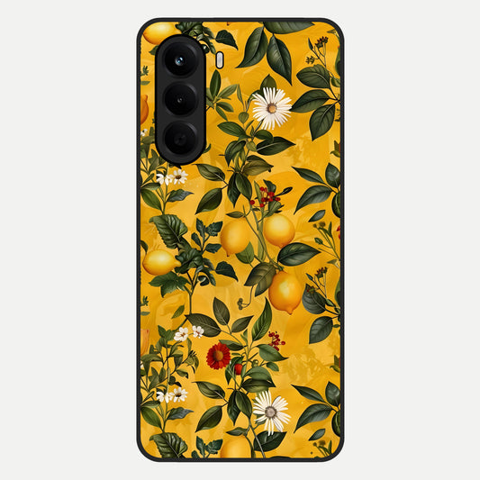  Golden Lemon Field Glass Case For OnePlus Nord CE 6 Lite back cover – full design glossy printed glass finish