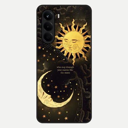  Golden Lunar Love Glass Case For OnePlus Nord CE 6 Lite back cover – full design glossy printed glass finish